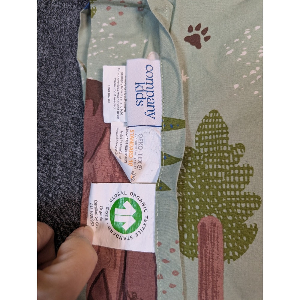 The Company Store Kids Organic Cotton Woodland Camping Pillow Sham Green - Picture 3 of 5